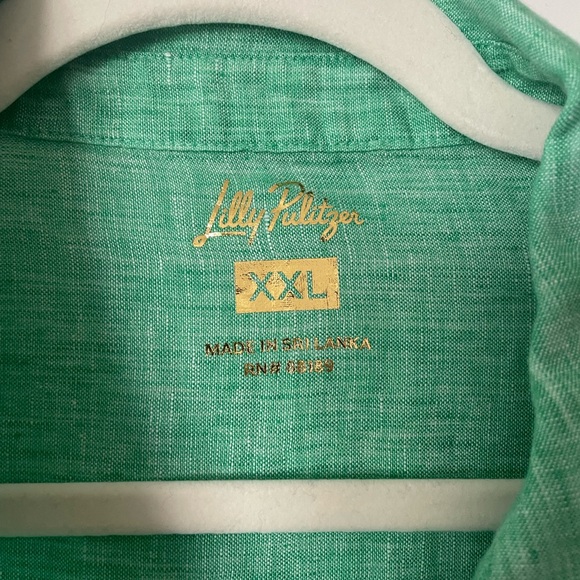NWT Lilly Pulitzer Sea View Linen Button Down Top in Spearmint XXL - Picture 5 of 9